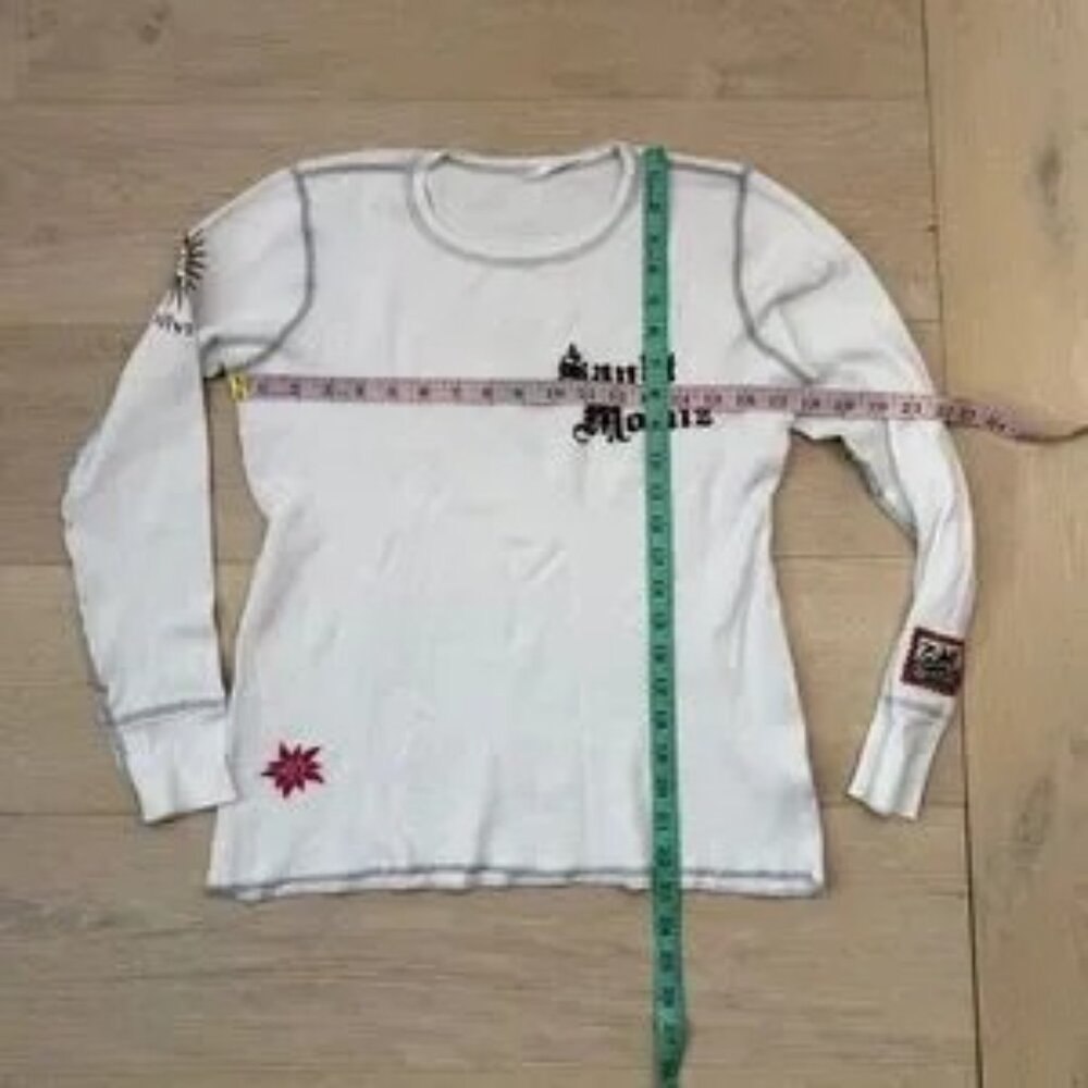Alp N Rock St Moritz Thermal Shirt Diavolezza Graphic Ski Top White Long Sleeve - Picture 10 of 10
